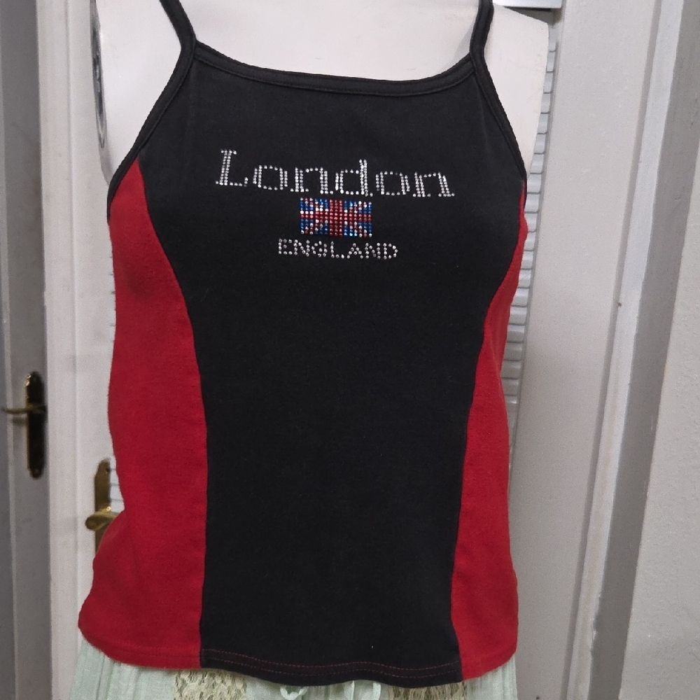 Chic Women's Black and Red Tank Top Sz 2 [10